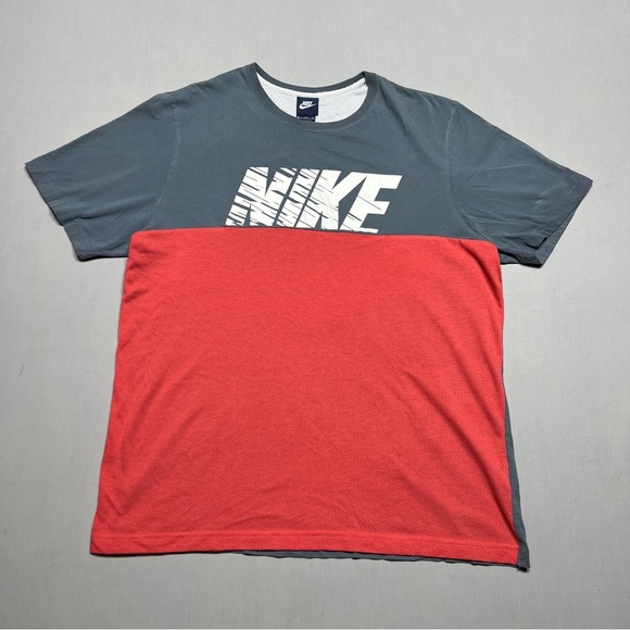 Nike Blind Side Mens Shirt Extra Large Gray/Orange Tshirt Athletic Spellout - Picture 1 of 7